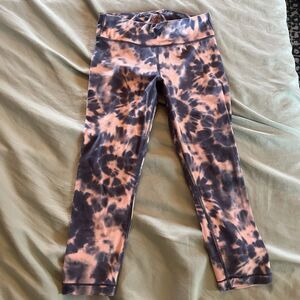 Athleta Girl Leggings Large 12 Blue Pink Activewear Thight Pockets pants EUC